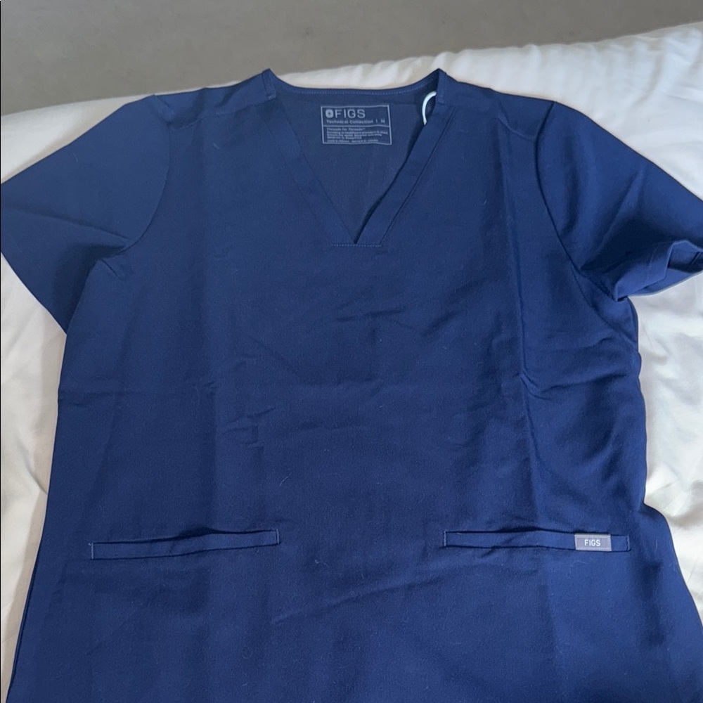 Figs Navy blue V-Neck Scrub Top